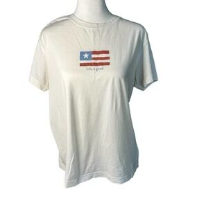 LIFE is Good Flag T-Shirt Size Medium